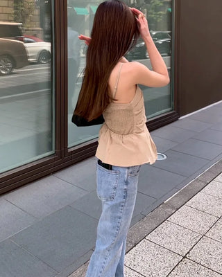 Drape Camisole Flare Peplum