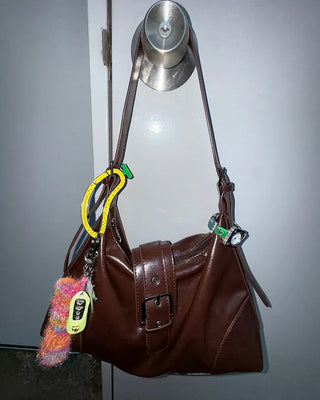 Buckle Leather Shoulder Bag