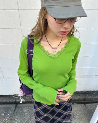 Lace Glasses Neck Long Cut and Sew