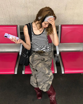 Camouflage Super Wide Cotton Pants