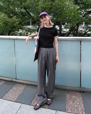 Cropped Ringer Half T-shirt