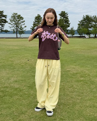 Wood Bead Nylon Easy Pants