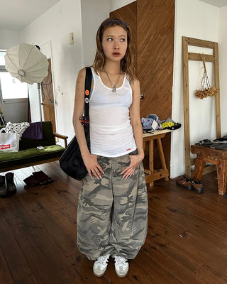Camouflage Super Wide Cotton Pants