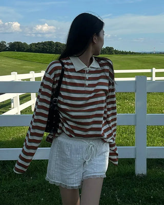 Two-tone striped T-shirt
