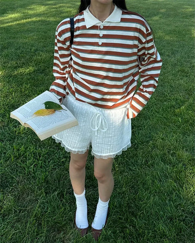 Two-tone striped T-shirt