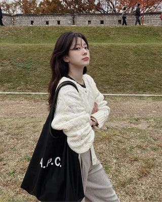 Cable knit cardigan