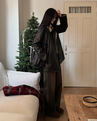 Dark wash denim pants