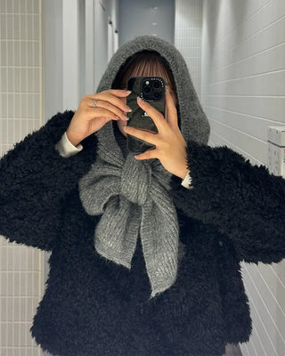 Knitted Hooded Scarf