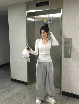 Halter neck sleeveless top & cardigan set