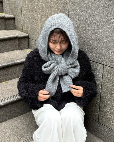 Knitted Hooded Scarf