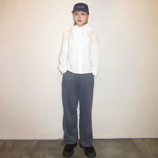 Fleece-lined wide-leg pants