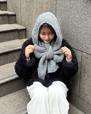 Knitted Hooded Scarf