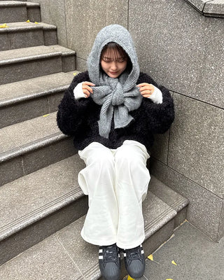 Knitted Hooded Scarf