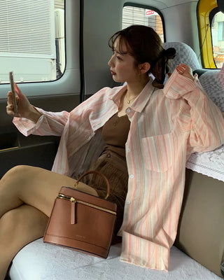 Striped Point Oversized Shirt