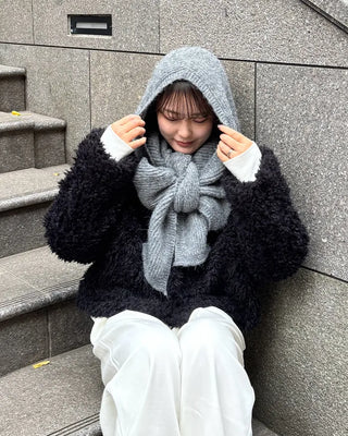 Knitted Hooded Scarf
