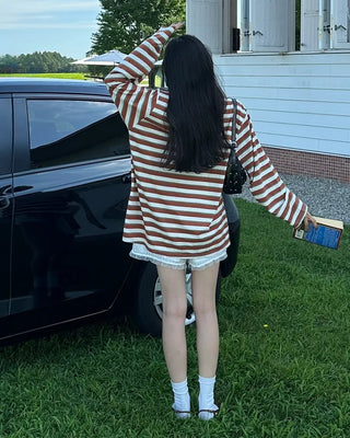 Two-tone striped T-shirt