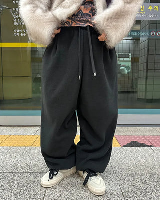 (Unisex) Hip Square Pocket Fleece Balloon Jogger Pants