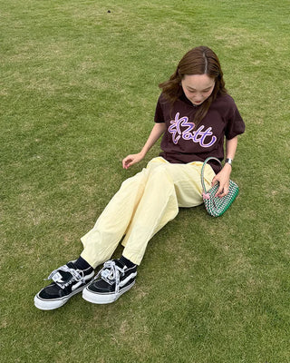 Wood Bead Nylon Easy Pants