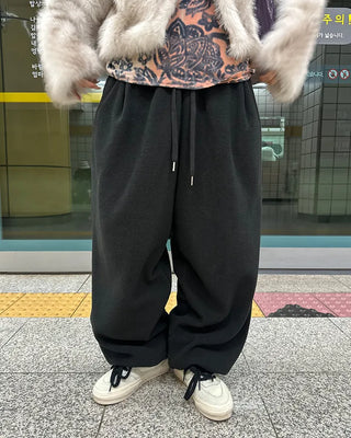 (Unisex) Hip Square Pocket Fleece Balloon Jogger Pants