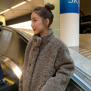 Boa Button Half Coat