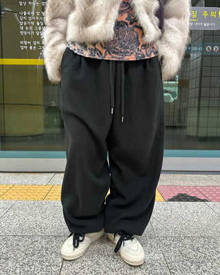 (Unisex) Hip Square Pocket Fleece Balloon Jogger Pants