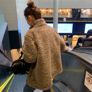 Boa Button Half Coat