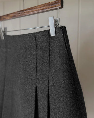 Wool pleated mini skirt