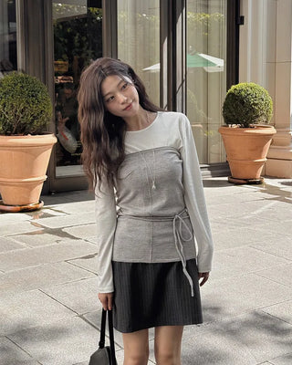 Layered strap knit