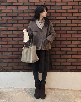 Checked pleated skirt