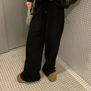 Plain elastic waist sweatpants
