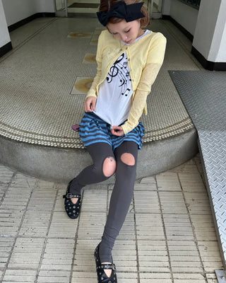 Center seam open knee-high leggings