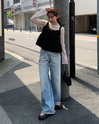 Ribbon Shirring Camisole Blouse