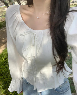 [2-way] Frill Off-Shoulder Blouse