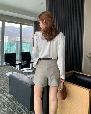 Bow tie silky blouse