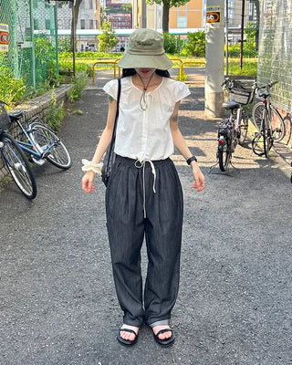 Puff Shirring Dot Blouse
