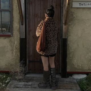 Leopard fur jacket