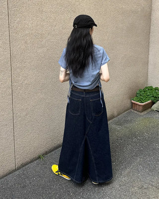 Weighted Shirring Point Short-Sleeve Crop Shirt