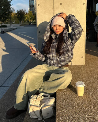 Super wide balloon green jeans
