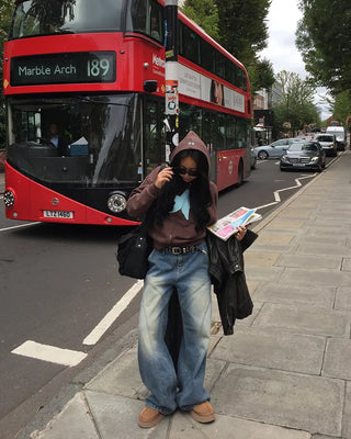 (ORIGINAL) Double Unique Seam Wide Denim Pants