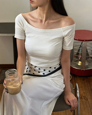 Monochrome polka dot scarf