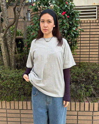 (Unisex) Backstamp Lettering Half T-Shirt