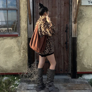 Leopard fur jacket