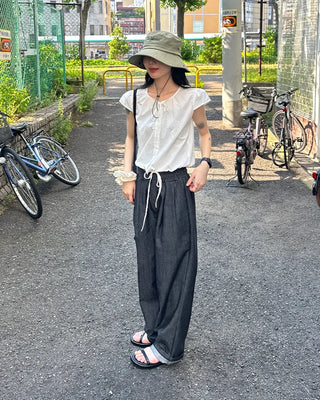 Puff Shirring Dot Blouse
