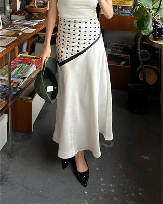 Monochrome polka dot scarf