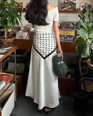 Monochrome polka dot scarf