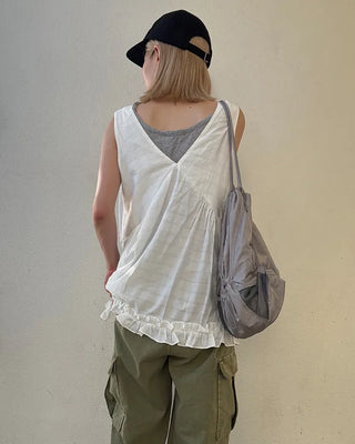Drawstring net pocket backpack