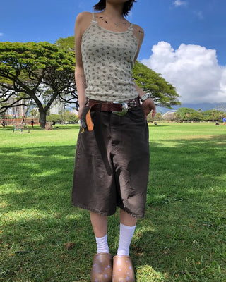 Bag Tag Wide Bermuda Cotton Pants