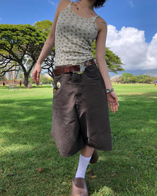 Bag Tag Wide Bermuda Cotton Pants