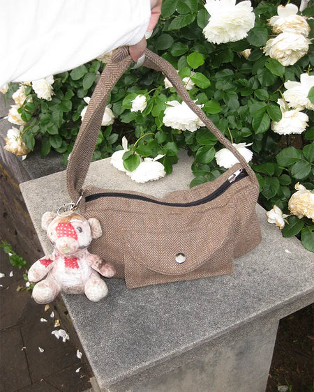 Fishbone Square One-Shoulder Bag
