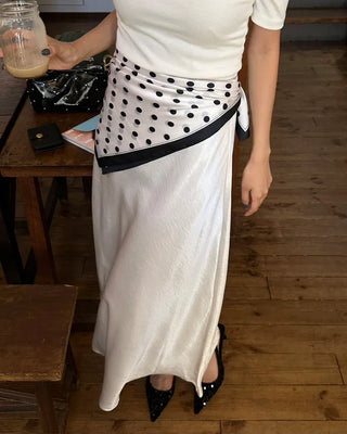Monochrome polka dot scarf